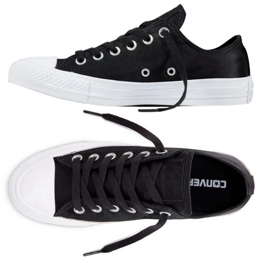 NIB Satin Converse Chuck Taylor All Stars Black, Women's 7